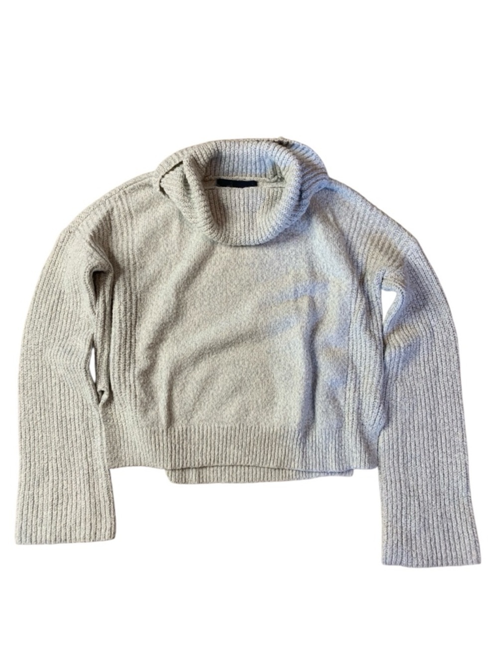 Calvin Klein Jeans Grey Cowl Neck Oversized Knit Sweater - Small